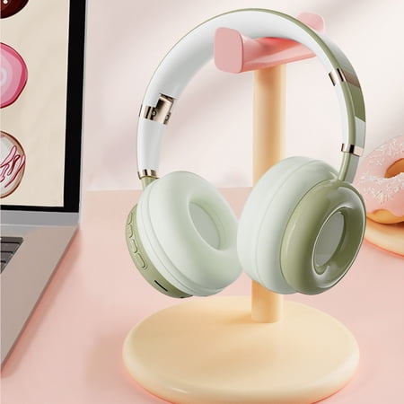 Noise Canceling Gaming Headset Hwkond Bluetooth Headphones Headset Plug In Cable Bluetooth Heavy Bass Intelligent Noise Reduction HIFI Speaker Super Long Life Inductive 0 Delay Green