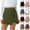Army Green, variant on Women Summer Business Corduroy Skorts Casual Elastic Waist Asymmetrical Hem Dressy Skirt Work Office Comfy Mini Skirts Shorts