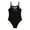 Z8-Black, variant on Shadoumai Girls Swimsuit One Piece Size 8 Tummy Control Tankini Lightweight Solid Color Bathing Suit Swimwear Set Girl Spaghetti Strap