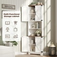 thumbnail image 5 of Vabches 69" Tall Corner Cabinet with Adjustable Shelves, Farmhouse Storage Cabinet with 4 Barn Doors, Corner Storage Cabinet for Bathroom, Living Room, Kitchen, 5 of 8