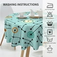 thumbnail image 5 of Abstract Geometric Retro Mid Century Lines Circle Round Tablecloth Waterproof Wipeable Tablecloth Cover Home Restaurant Kitchen Picnic Party Decoration 60 Inch Circular Tablecloth for 20-47 Inch, 5 of 6
