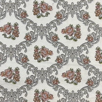 Decora Furnishings Vintage Damask Design Premium Chenille Jacquard Fabric for Upholstery, Craft - Width 54 inches - Fabric by The Yard (Beige)