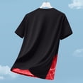 thumbnail image 7 of Men's Solid Color Geometric Jacquard Short Sleeve Round Neck Athletic T-Shirt, Quick-Dry Sporty Top for Training, Running, Gym Workouts and Outdoor Activities Red L, 7 of 7