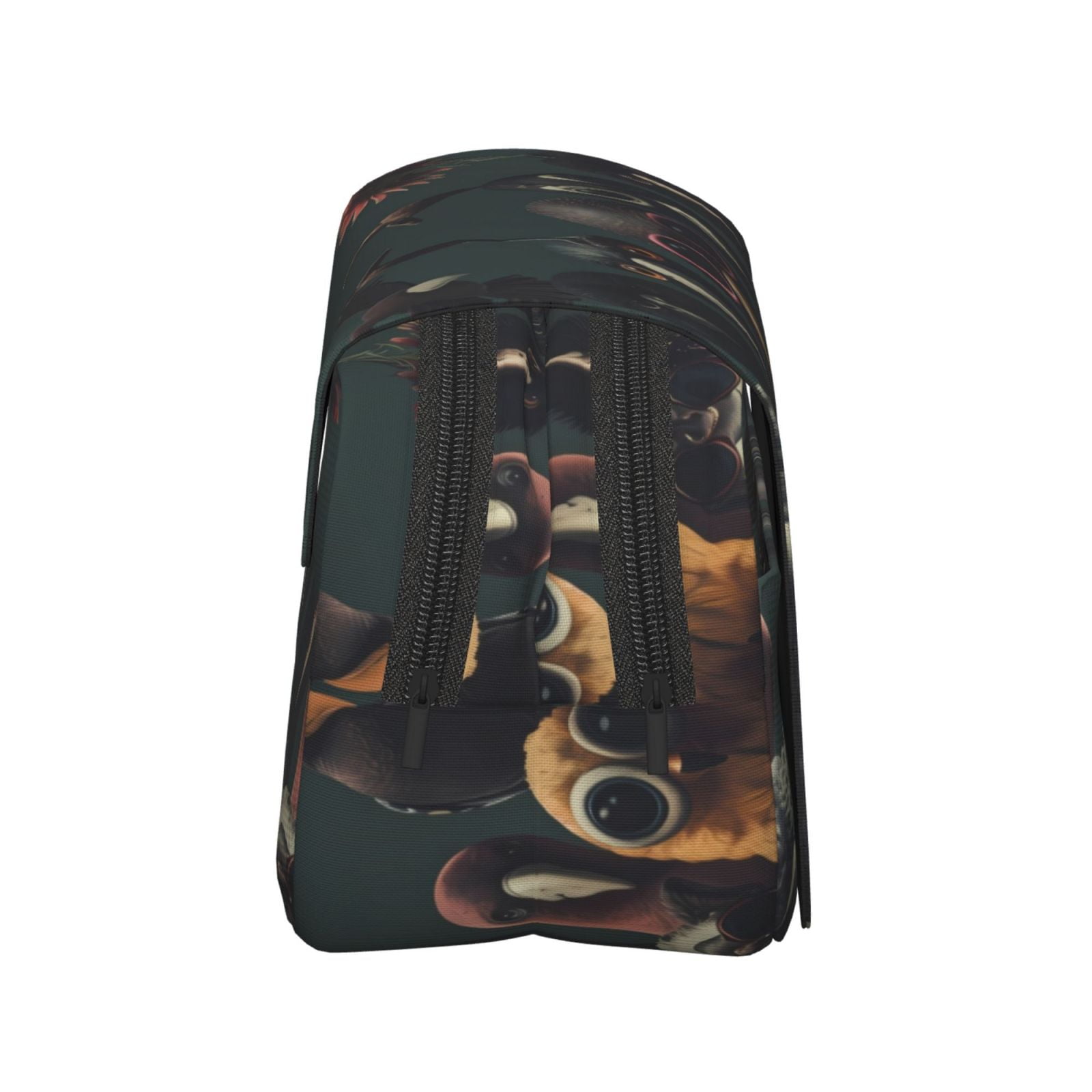 Rateoe Stylish Avian Gathering Pattern Double Clamshell Pen Case, Storage Organizer with Two Zipper Compartments– Holds Up to 50 Pencils & Pens