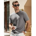 thumbnail image 6 of YATELLE Mens T-Shirt Casual Stretch Solid Crewneck Short Sleeve Tees Textured Shirts, 6 of 6