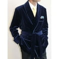 thumbnail image 3 of Navy Blue Velvet Smoking Robe's Jackets Coat Christmas Party Wear Smoking Jackets for Men's&nbsp;, 3 of 4
