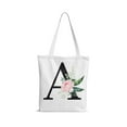 thumbnail image 1 of Xihbxyly Bolsa de Lona, Regalo de Navidad Personalizado, Diseño Floral Inicial, Práctico Accesorio para Bodas, Regalo para Damas de Honor, Regalo para El Día Del Maestro, Resistente y Reutilizable, T, 1 of 2