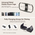 thumbnail image 3 of SmallRig Universal Phone Video Rig Kit for iPhone, Smartphone and Cameras, Phone Stabilizer Rig w/Tripod Microphone LED Light Side Handle Power Bank Holderm, for Vlogging & Live Streaming - 3384B, 3 of 5
