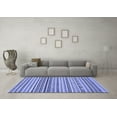 thumbnail image 3 of Ahgly Company Machine Washable Indoor Square Abstract Blue Modern Area Rugs, 7' Square, 3 of 4