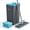 Gray/Cyan Blue [Bucket #2124 + 60" Flat Mop + 6 Pads], variant on JOYMOOP Mop and Bucket Set with Wringer, Mops for Floor Cleaning, Wall Mop Cleaner with Long Handle, with 4 Reusable Microfiber Mop Pads - Grey+Cyan Blue