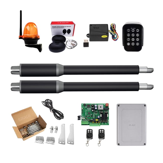 Gate Openers Linear Actuator DC Worm Gear Automatic Swing Gate Opener For Driveway (Photocells, Lamp,Push Button,GSM Operator Optional) ,Ultra-Quiet Operation
