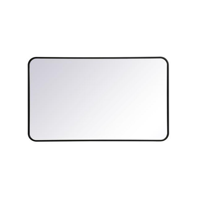 Elegant Decor MR802440BK 24 x 40 in. Soft Corner Metal Rectangular Mirror, Black