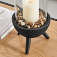 thumbnail image 6 of Danya B. Molta Modern Black Metal Bold Pedestal and Glass Pillar Votive Candle Holder - Small, 6 of 11