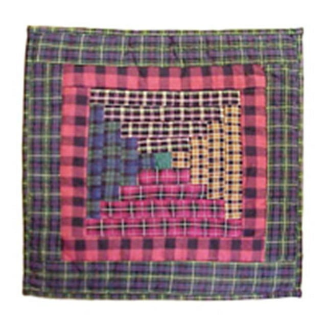 Patch Magic TPTLC Tartan Cabane en Rondins&44; Jeter l'Oreiller 16 x 16 Po.