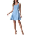 thumbnail image 2 of INSPIRE CHIC Women's Party Sleeveless Sweetheart Neck Fit and Fla Swing Cocktail Dress XS Blue, 2 of 6