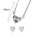 thumbnail image 5 of SmartBy Women Earring Necklace Set Pink Rhinestone Heart Shape Pendant Stainless Ear Neck Decoration Jewelry Prom Wedding Party Jewelry Set, 5 of 7