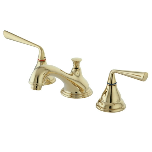 Kingston Brass Silver Sage Two Handle 8" to 16" Widespread Lavatory Faucet with Brass Pop-up