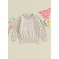 thumbnail image 2 of Suealasg Kid Girl Boy Knit Sweater Long Sleeve Striped Knitted Sweater Toddler Baby Fall Winter Loose Fit Pullover Sweater for Boys Girls 3M 6M 1T 2T 3T, 2 of 8