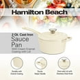 thumbnail image 6 of Hamilton Beach Enameled Cast Iron Sauce Pan 2-Quart Gray, Cream Enamel coating, Pot For Stove top and Oven Cooking, Even Heat Distribution, Safe Up to 400 Degrees, Durable and Dishwasher Safe, 6 of 7