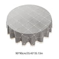 thumbnail image 3 of Nappe à Pompons, Nappe Imperméable et Résistante à l'Huile avec Broderie, pour Restaurant et Salle à Manger à la Maison, Brun, 3 of 6