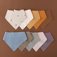thumbnail image 3 of Baby Cotton Bibs – Soft Triangle Bandana Saliva Towels for Newborns & Infants, 3/4/5-Piece Set, 3 of 10