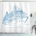 thumbnail image 1 of Ambesonne Marine Shower Curtain, Cruise Liner Boat Travel, 69"Wx70"L, Blue White, 1 of 2