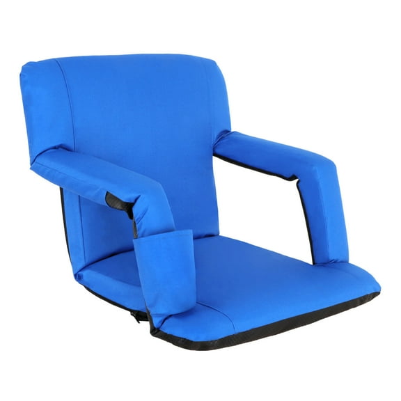 Wide Stadium Seat for Bleachers with Back Support Extra Thick Cushion Chair Blue