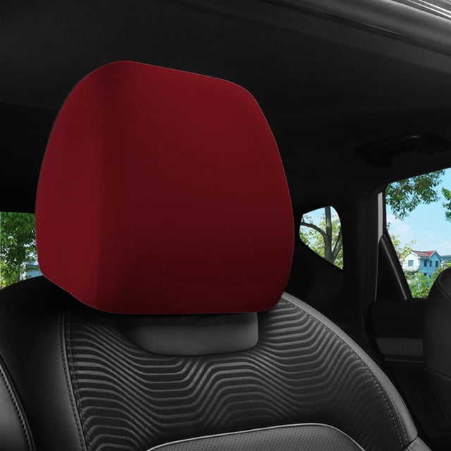 Yimiti Premium Cloth Headrest Cover For Car Truck Suv Auto Fit,Wine Red