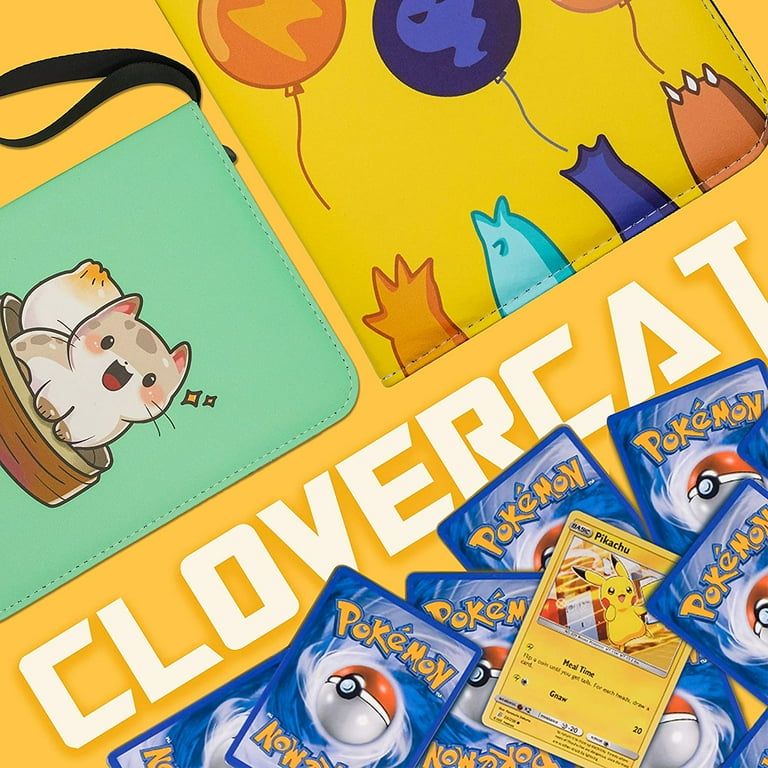Clovercat Waterproof 4 Pocket Trading Card Binder with 50 Double