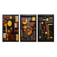 thumbnail image 2 of Designart "Yellow and Red Retro Geometry II" Modern Geometric Wall Art Set Of 3 - Yellow Abstract Gallery Wall Set For Home Decor, 2 of 7