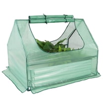 Sunnydaze 4' x 3' x 3' Outdoor Mini Greenhouse with Metal Raised Garden Bed, Green