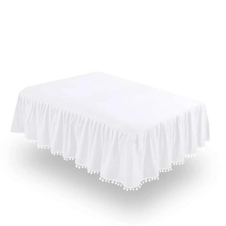 Crib Skirt - Dust Ruffle with Lovely Pompoms