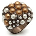 thumbnail image 1 of Women Chocolate Gold Brass Ring with Synthetic in Multi Color - Size 7, 1 of 1