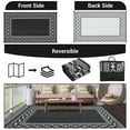 thumbnail image 3 of HOMERRY Geometric Border Outdoor Rug Straw Plastic Area Rug for Balcony Pool RV Waterproof Reversible Carpet, Black/White, 9'x 12', 3 of 6