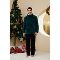 thumbnail image 4 of U2SKIIN Mens Plush Plaid Pajamas Set, Ultra Soft Pullover Sleepwear Warm Pjs set,(Dark Green+Blue Green Plaid,L), 4 of 5