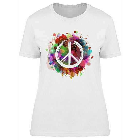 Peace Hippie Symbol T-Shirt Women -Image by Shutterstock, Female Small