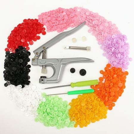 A727 Snap - 350 Pcs Snap Fastener Pliers Tool Kit KAM T5 Buttons Plastic Resin Press Stud Fastener with Snap Pliers Buckle Clasp Clamp Srcew Driver Kit For DIY Cloth Diaper Fabric