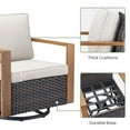 thumbnail image 6 of PARKWELL Classic Swivel Glider Chair Set of 2, Patio Cushioned Lounge Swivel Rocker Arm Chair for Balcony Yard,Brown Wicker and Beige Cushions, 6 of 8