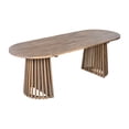 thumbnail image 4 of Christopher Knight Home 83" Oval Outdoor Dining Table, Acacia Wood Pedestal Base, Seats 6-8, Light Teak, 4 of 6