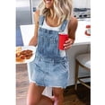 thumbnail image 2 of WTXUE Denim Skirt, Casual Playsuit Romper Jumpsuit Dress Long Print Women Button Strap Jeans Pocket Women's Dress, Overalls for Women, Blue Jean Skirts for Women, Blue L, 2 of 4