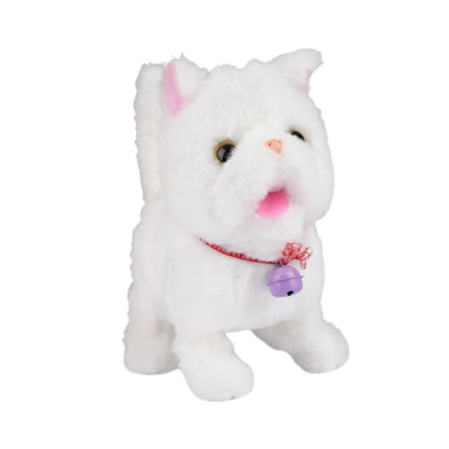 Figura de juguete interactiva de peluche, animal de compañía realista, divertida y multiusos, mascota electrónica con repetición de grabación para Blanco