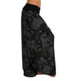 thumbnail image 4 of Telankuip Women's Floral Printed Wide Leg Pleated Harem Pants Casual High Waisted Loose Stretchy Yoga Pants Plus Size Fashion Hippie Tie Dye Baggy Soft Comfy Trousers Black XL, 4 of 4