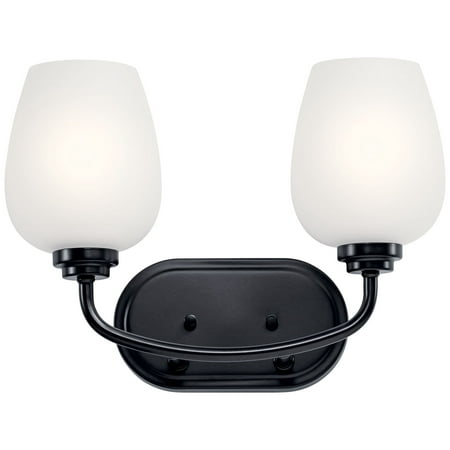 

Kichler Valserrano 10 1/4 High Black 2-Light Wall Sconce
