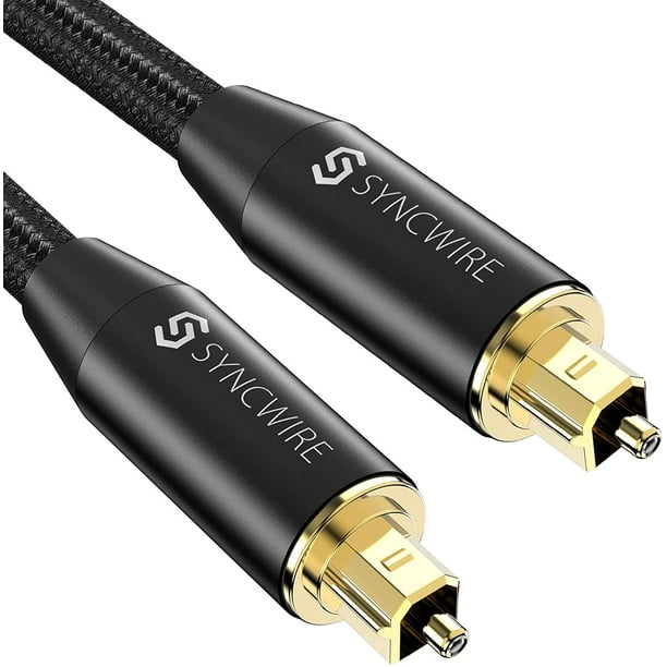 Syncwire Digital Optical Audio Cable 10 Feet - [24K Gold-Plated; Durable Nylon] Fiber Optic Toslink Cord Optical Audio Cable for Sound Bar; Home Theater; TV; PS4; Xbox; Playstation; Samsung; - Walmart.com
