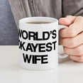 thumbnail image 6 of CafePress - World's Okayest Wife Mug - 11 oz Ceramic Mug - Novelty Coffee Tea Cup, 6 of 6