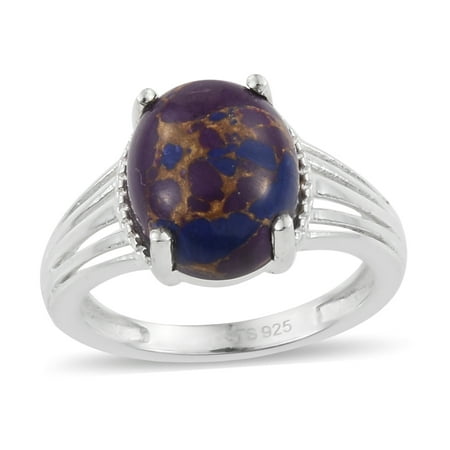 Solitaire Tanzanite Ring - Solitaire Ring Silver Oval Purple Turquoise Jewelry for Women Cttw 3.54