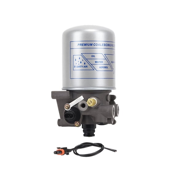 R955082 Air Dryer, Oil Coalescing System Saver 1200UP - 12 Volt Dedicated Purge Tank Replaces Wabco 4324210030 432421032R, Freightliner TDA R955082, Meritor S4324210337