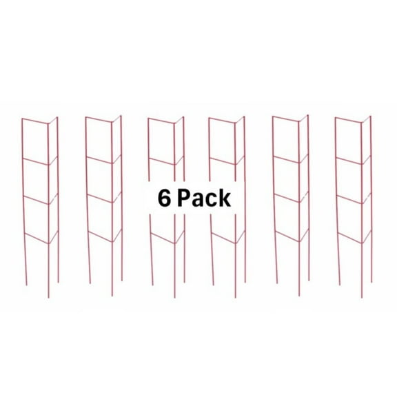 Panacea Vegetable Corner Trellis - Metal, 33" Height - 6 Pack, Red