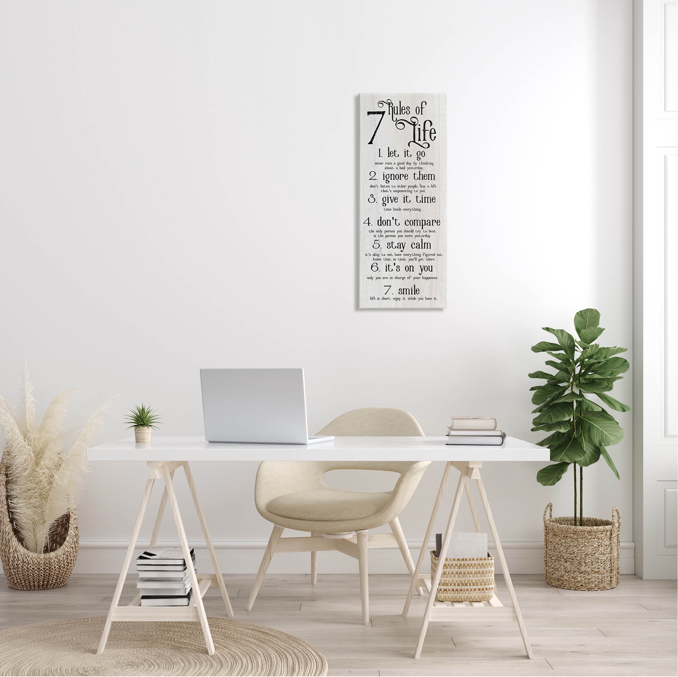Stupell Industries Rules Of Life Motivating List Graphic Art Gallery Wrapped Canvas Print Wall Art, Design by Lil' Rue