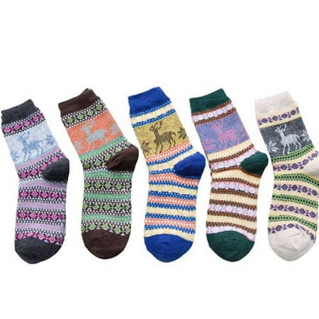

5 Pairs Socks Women s Autumn And Winter Thickened Mid Barrel Vintage Wind Wave Socks Small Socks Women Low Cut